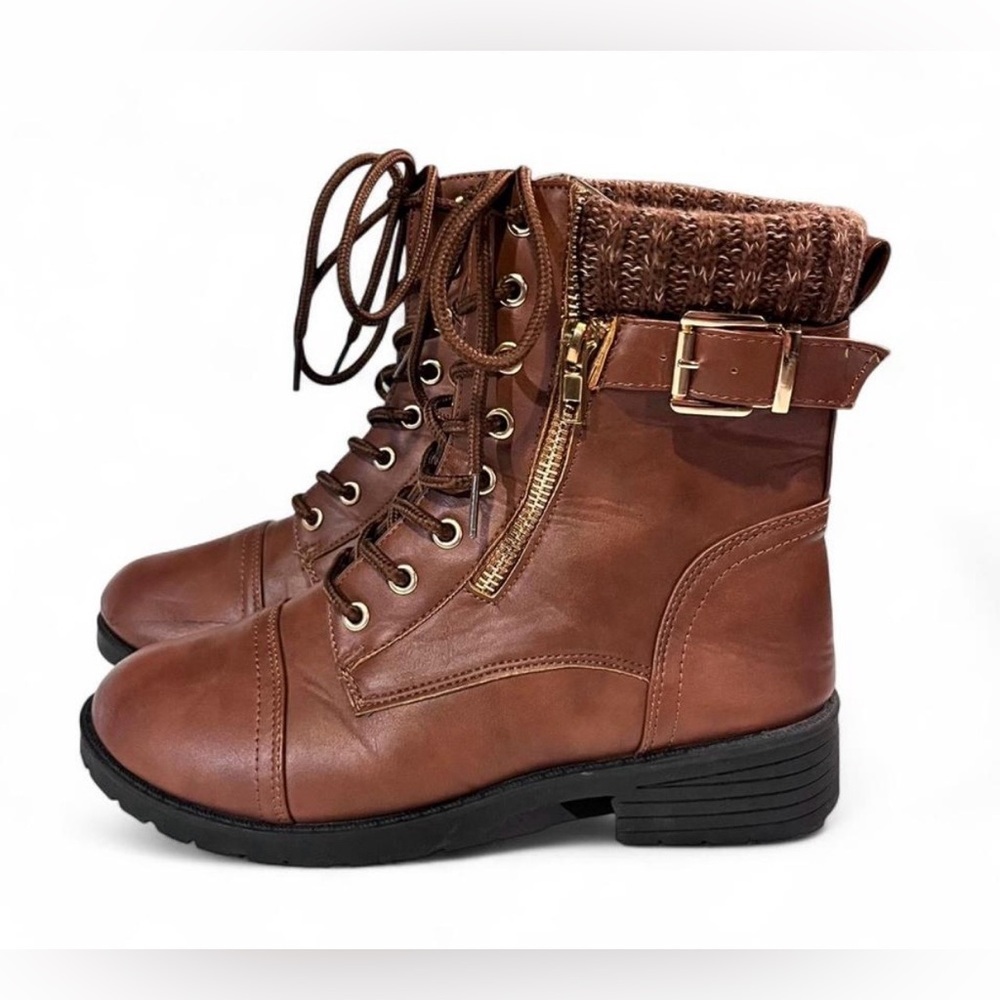 Olivia & Kate Brown Lace-Up Ankle Boots